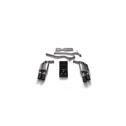Armytrix FDM6Q-QS38M Valvetronic Exhaust System Ford Mustang GT Coyote 5.0L V8 2018-2022 with Quad Matte Black 4"