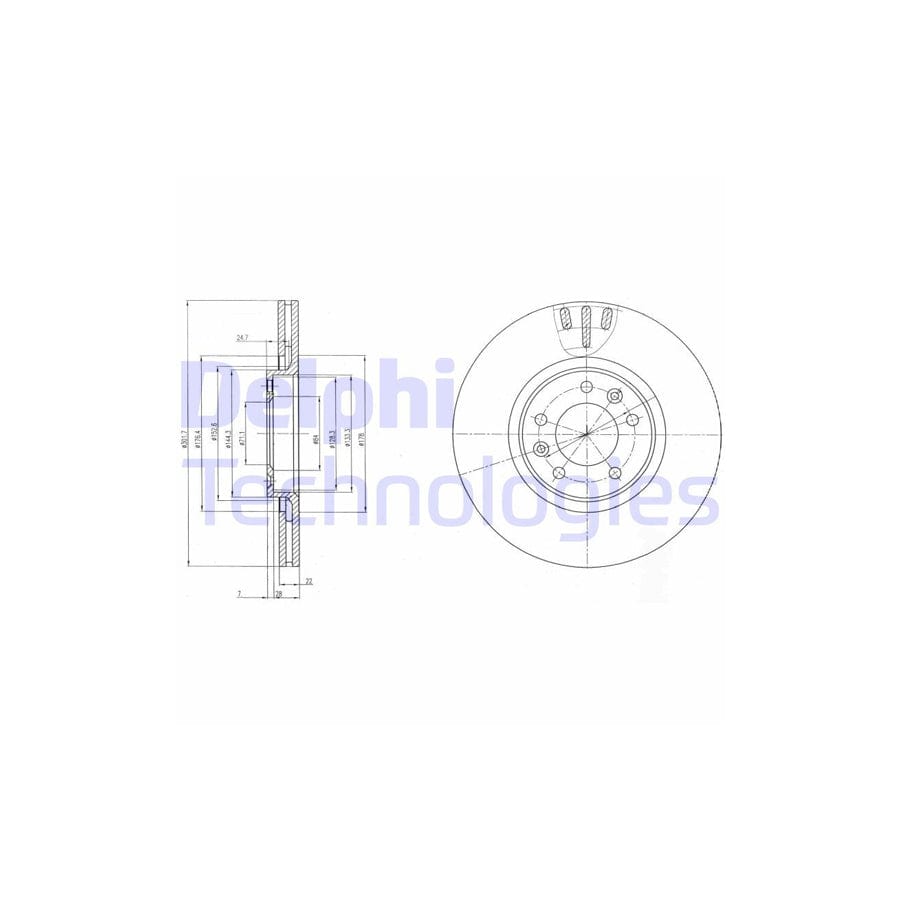 Delphi Bg4150 Brake Disc For Citroen C6 Saloon