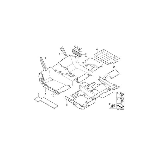Genuine BMW 51477145135 E60 E61 Plug-In Retainer BEIGE (Inc. 540i, 535i & 520d)