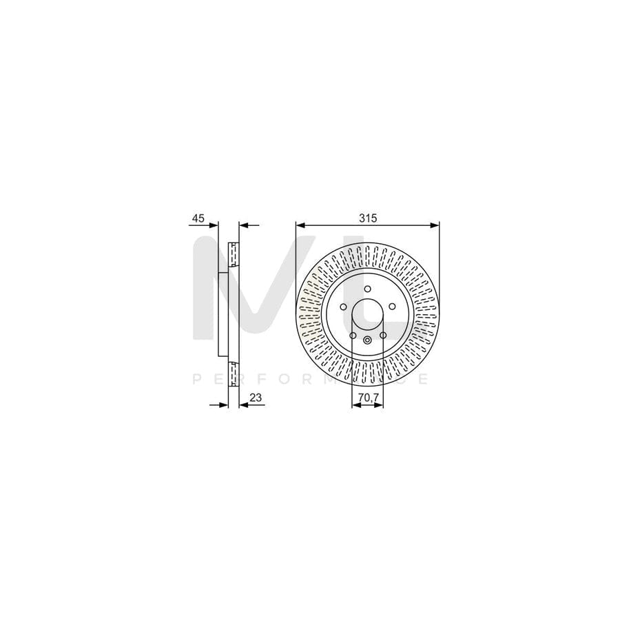 BOSCH 0 986 479 U65 Brake Disc Vented, Oiled | ML Performance Car Parts