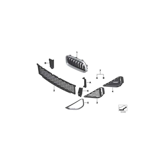 Genuine BMW 51118069097 F39 Grid Lateral Left M (Inc. X2 28i, X2 18i & X2 28iX)