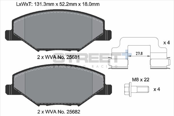 PAGID Racing T8304SP2001 STREET+ Brake Pads