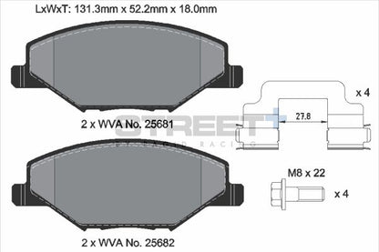 PAGID Racing T8304SP2001 STREET+ Brake Pads