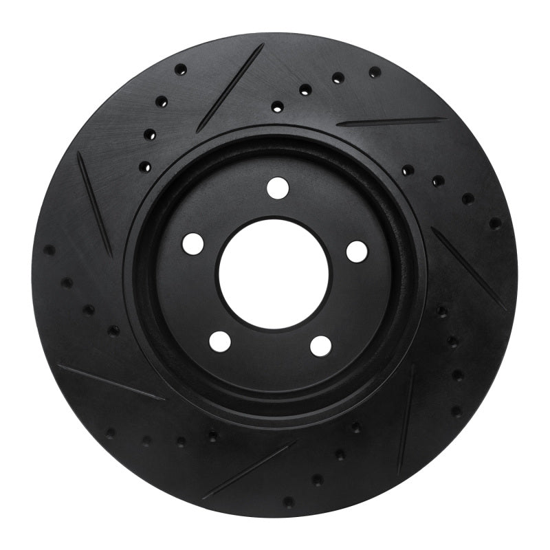 R1 Concepts R1 05-12 Ford Escape Front Right Drilled & Slotted Black Brake Rotor