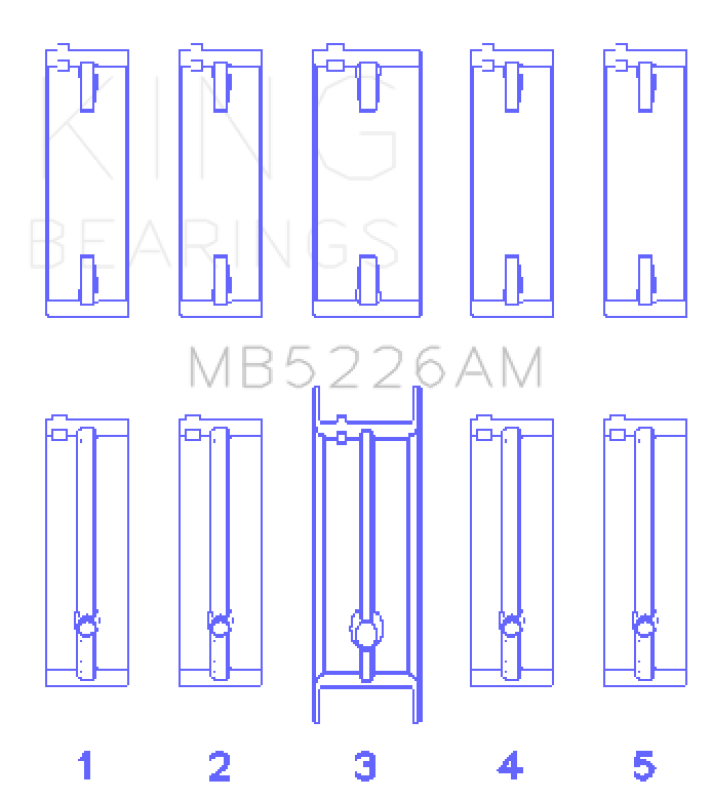 King Engine Bearings Mazda 626 F8 (Size +1.0mm) Main Bearing Set