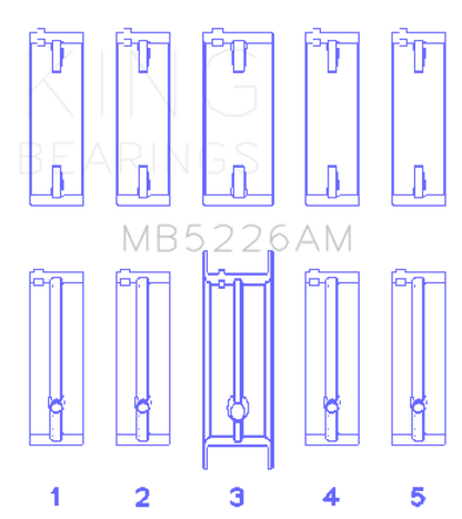 King Engine Bearings Mazda 626 F8 (Size +1.0mm) Main Bearing Set