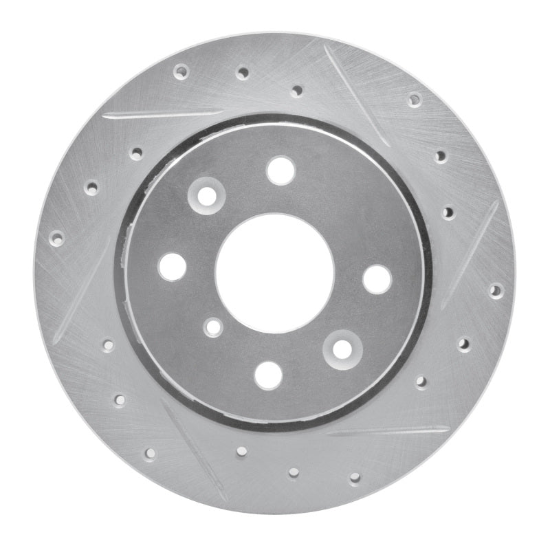 R1 Concepts R1 94-00 Kia SPECTRA Front Right Drilled & Slotted Silver Brake Rotor