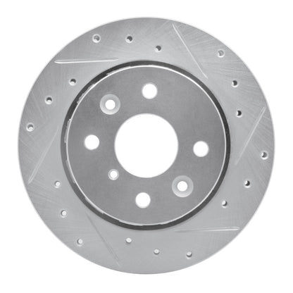 R1 Concepts R1 94-00 Kia SPECTRA Front Right Drilled & Slotted Silver Brake Rotor