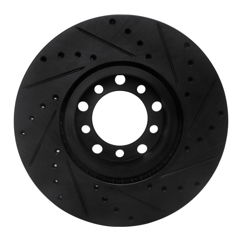 R1 Concepts R1 82-85 Mercedes-Benz 380SEC Front Left Drilled & Slotted Black Brake Rotor