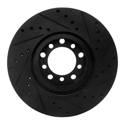 R1 Concepts R1 82-85 Mercedes-Benz 380SEC Front Left Drilled & Slotted Black Brake Rotor