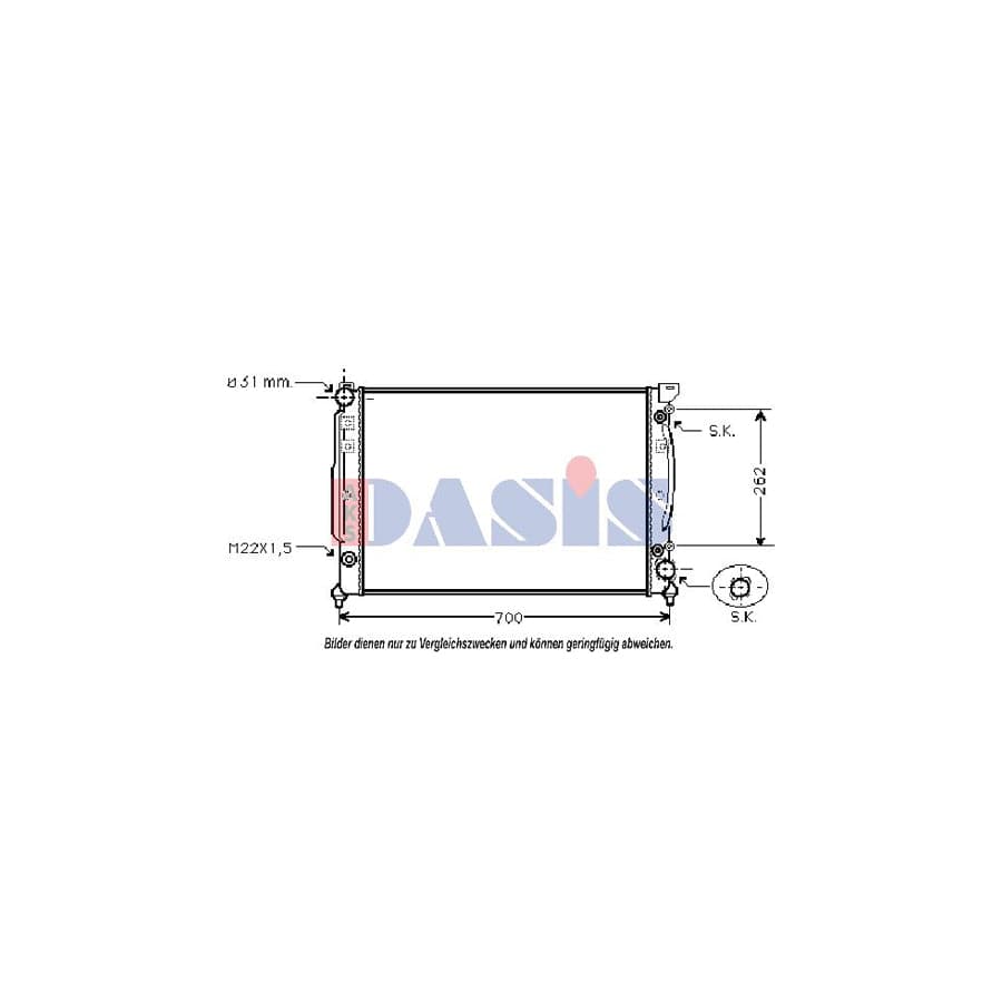 AKS Dasis 480360N Engine Radiator for Audi A4 B5 Saloon (8D2)