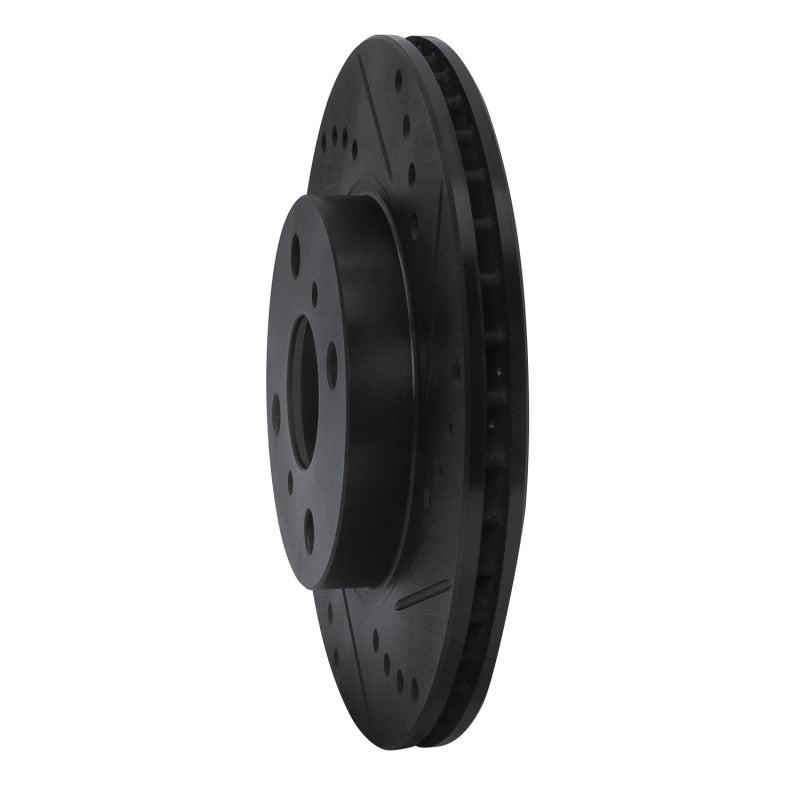 R1 Concepts R1 00-05 Toyota MR2 Spyder Front Right Drilled & Slotted Black Brake Rotor