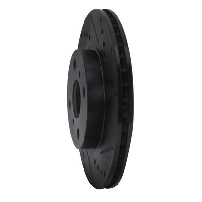 R1 Concepts R1 00-05 Toyota MR2 Spyder Front Right Drilled & Slotted Black Brake Rotor