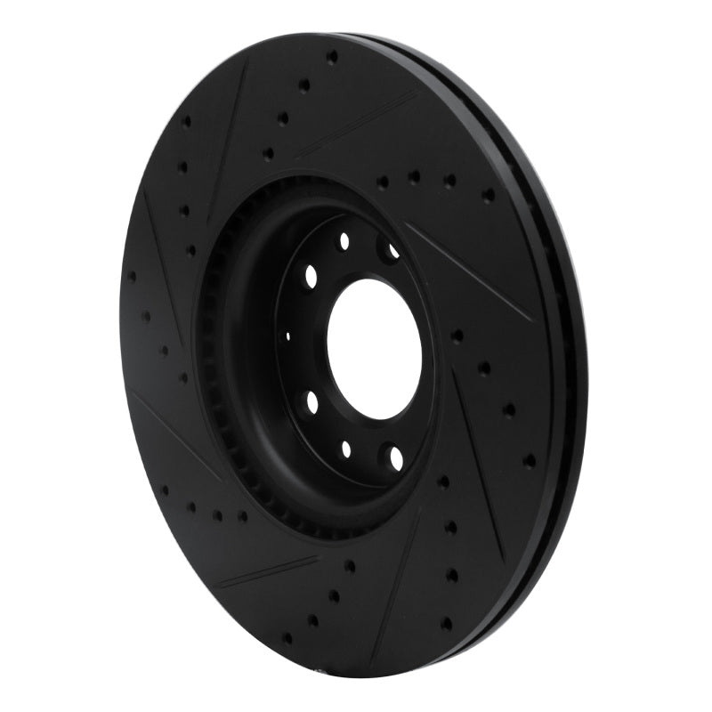 R1 Concepts R1 06-07 Mazda 6 Front Right Drilled & Slotted Black Brake Rotor