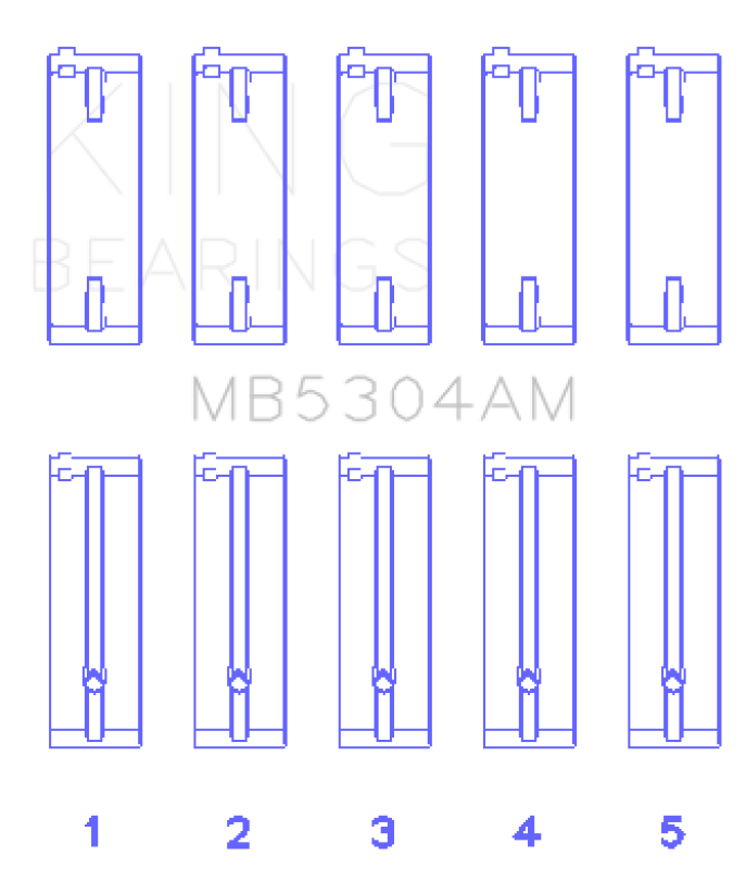 King Engine Bearings King Kia/Mazda DOHC 16 Valve/SOHC 16 Valve/SOHC 8 Valve (Size +0.75) Main Bearing Set