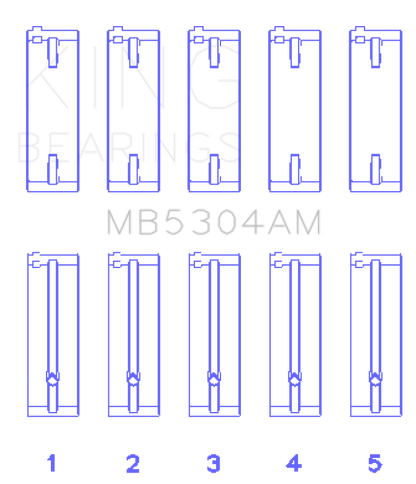 King Engine Bearings King Kia/Mazda DOHC 16 Valve/SOHC 16 Valve/SOHC 8 Valve (Size +0.25) Main Bearing Set