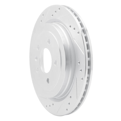 R1 Concepts R1 13-19 Cadillac ATS Rear Left Drilled & Slotted Silver Brake Rotor