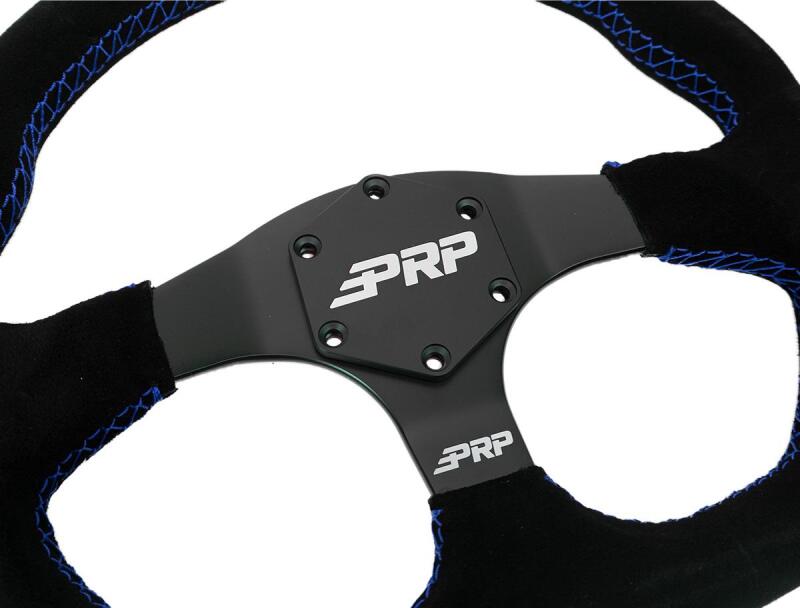 PRP Seats PRP Comp-R D-Shape Suede Steering Wheel - Blue