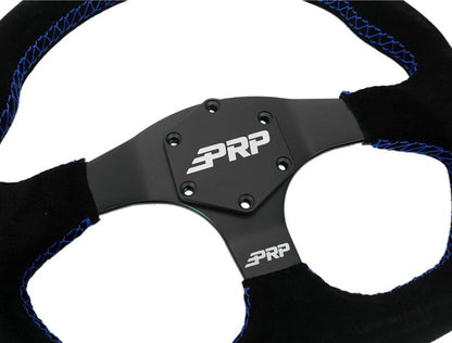 PRP Seats PRP Comp-R D-Shape Suede Steering Wheel - Blue