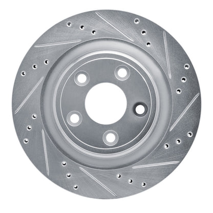 R1 Concepts R1 06-08 Jaguar S-Type Rear Right Drilled & Slotted Silver Brake Rotor