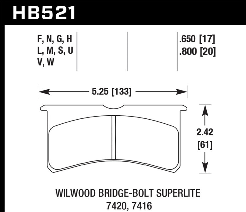Hawk Performance Hawk Wilwood Superlite HT-14 Race Brake Pads