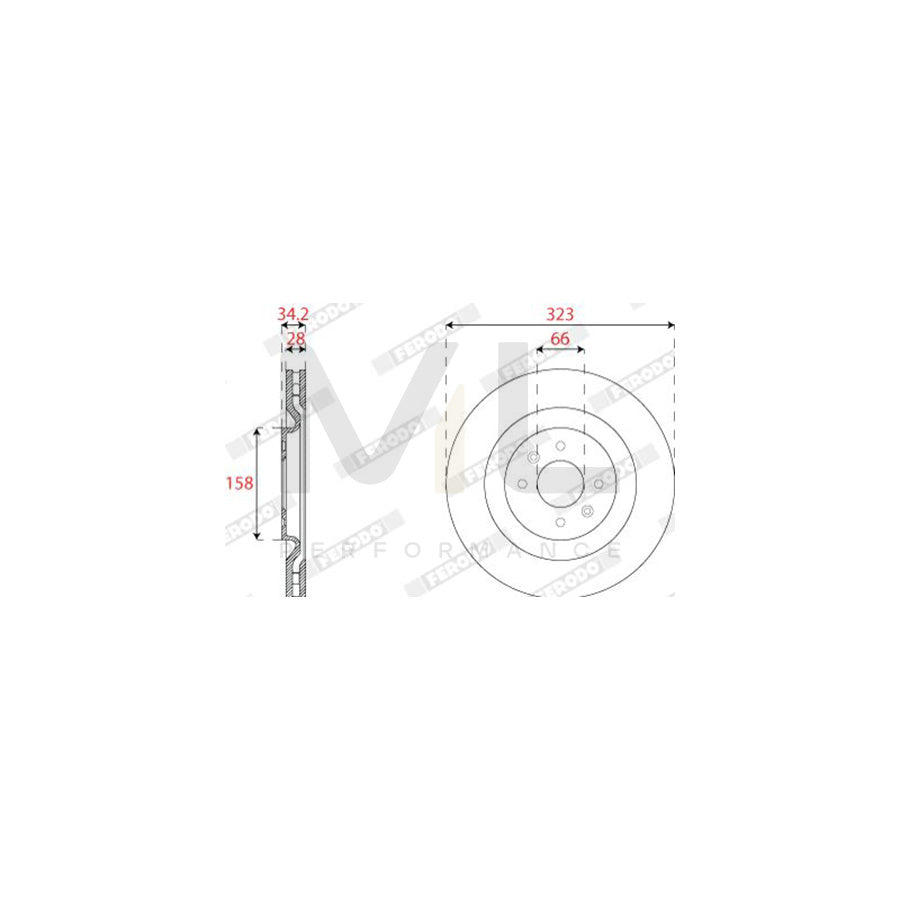Ferodo DDF2784C Brake Disc Vented  - Pair