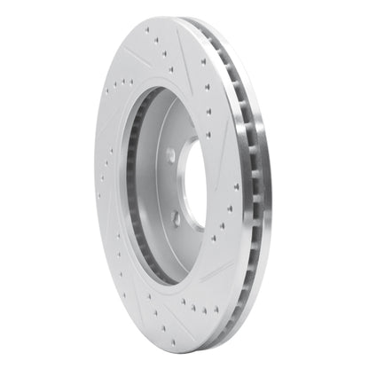 R1 Concepts R1 04-08 Ford F-150 4WD Front Left Drilled & Slotted Silver Brake Rotor