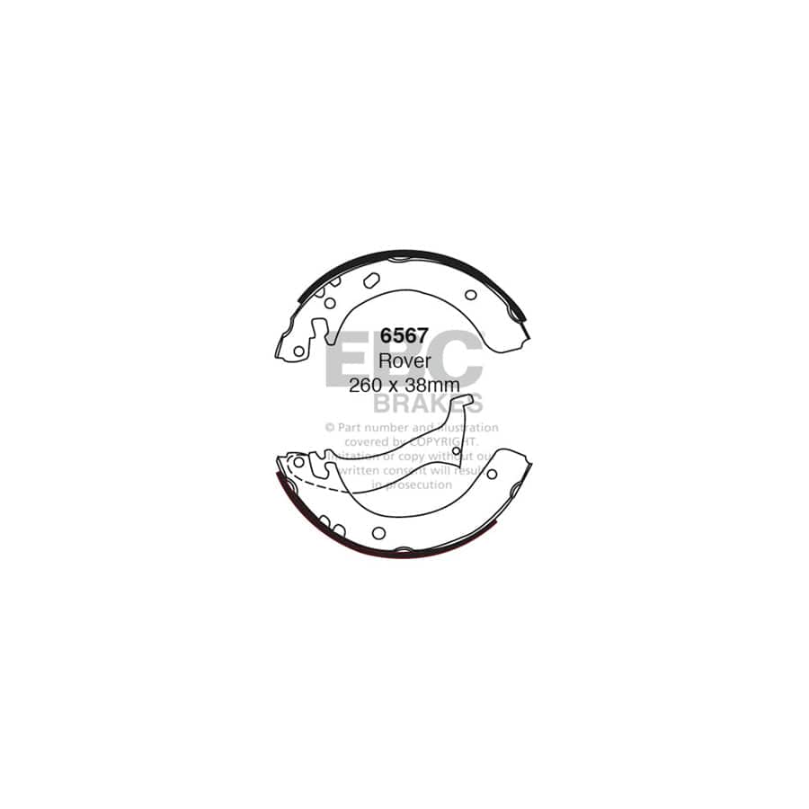 EBC 6567 Land Rover Freelander Rear Brake Shoes 1 | ML Performance UK Car Parts