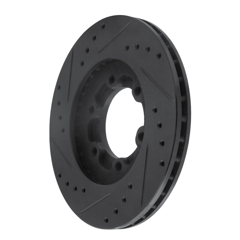 R1 Concepts R1 86-06 Chevrolet Luv Pickup (Mexico) Front Right Drilled & Slotted Black Brake Rotor