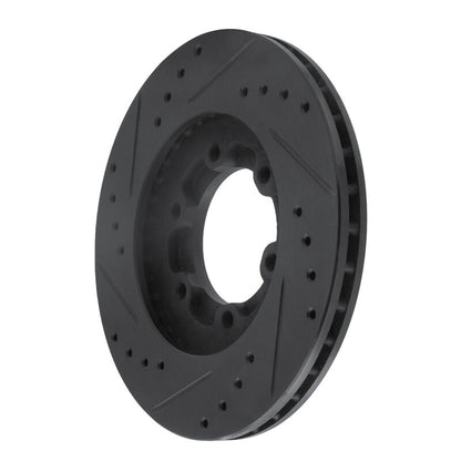 R1 Concepts R1 86-06 Chevrolet Luv Pickup (Mexico) Front Right Drilled & Slotted Black Brake Rotor