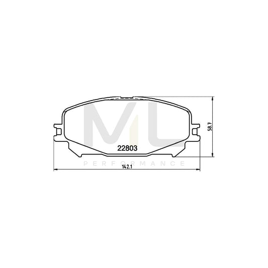 Hella 8DB 355 039-201 Brake Pad Set Incl. Wear Warning Contact, With Brake Caliper Screws | ML Performance Car Parts