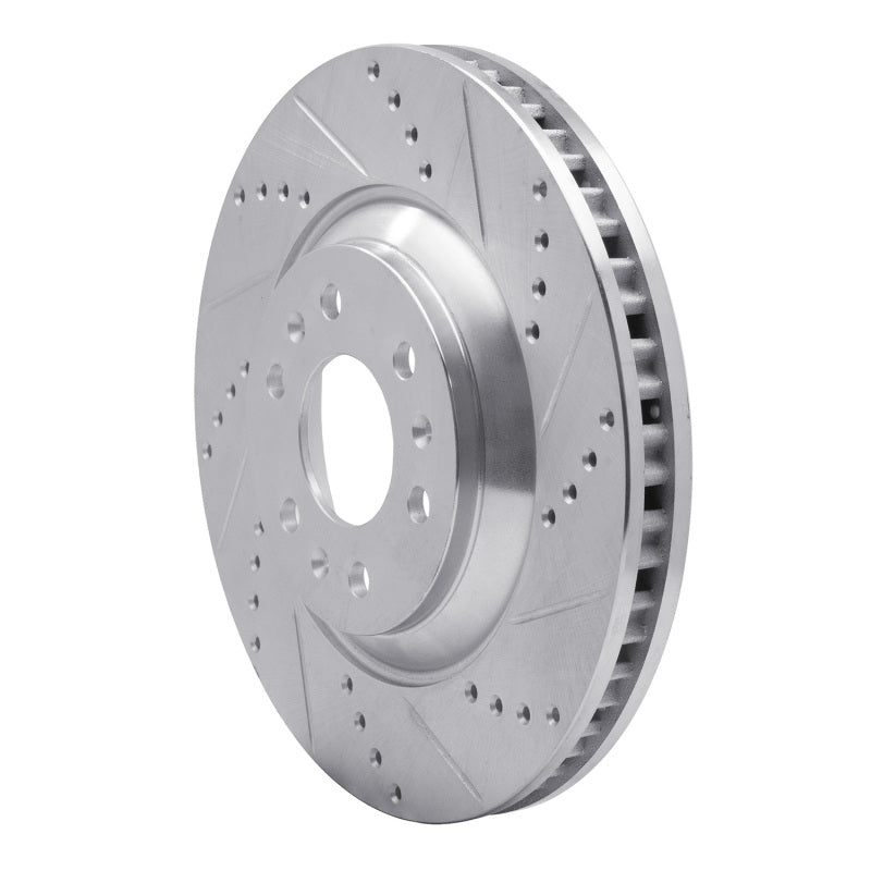 R1 Concepts R1 04-09 Cadillac SRX Front Right Drilled & Slotted Silver Brake Rotor