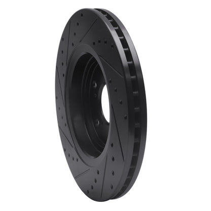R1 Concepts R1 17-20 Acura MDX Front Right Drilled & Slotted Black Brake Rotor