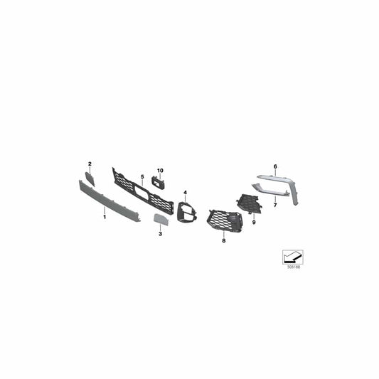 Genuine BMW 51118092502 G06 Cover, Grill, Right M (Inc. X6)