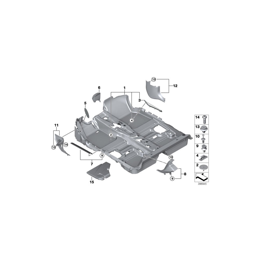 Genuine BMW 51477307261 F55 Floor Covering Left hand drive (Inc. Cooper D, Cooper SD & Cooper)