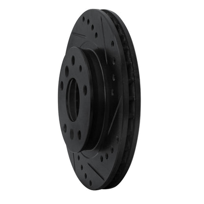 R1 Concepts R1 88-92 Ford Probe Front Right Drilled & Slotted Black Brake Rotor