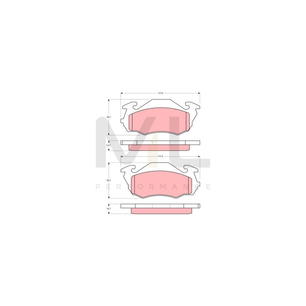TRW Gdb3136 Brake Pad Set For Subaru Sumo Minibus (E10, E12) Not Prepared For Wear Indicator