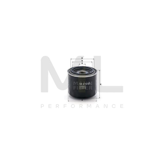 MANN-FILTER W 811/83 Oil Filter for NISSAN Micra I Hatchback (K10) Spin-on Filter, with one anti-return valve