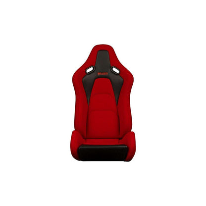 BRAUM Falcon-S Series Reclinable Composite Seats (Red Cloth Black Stitching) – Priced Per Pair