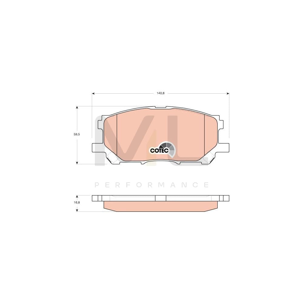 TRW Cotec Gdb3397 Brake Pad Set Not Prepared For Wear Indicator