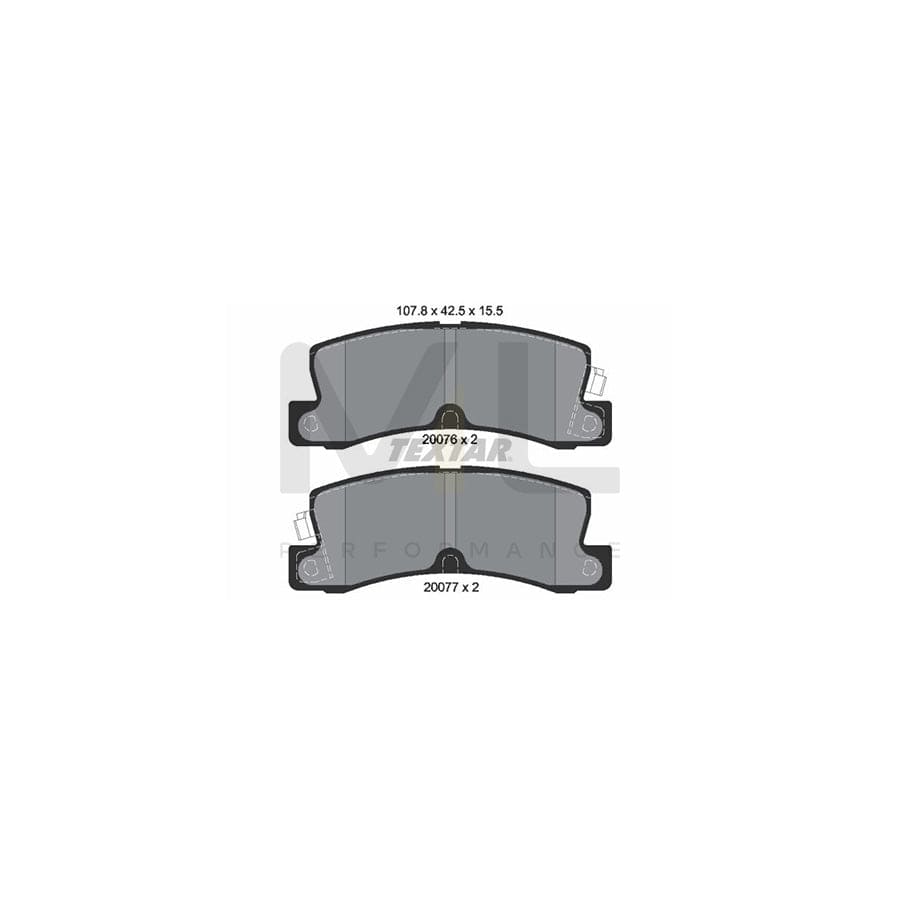 TEXTAR 2007601 Brake pad set with acoustic wear warning