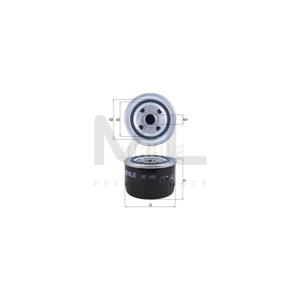 MAHLE ORIGINAL OC 102 Oil Filter Spin-on Filter | ML Performance Car Parts