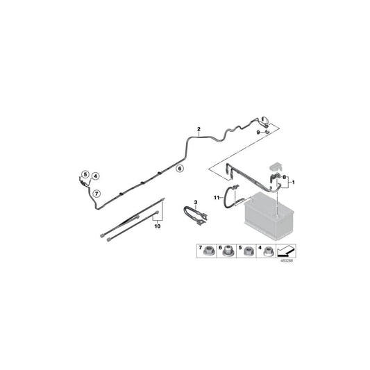 Genuine BMW 61129316578 F34 Battery Cable Positive, Below-Floor (Inc. 330dX, 330iX & 320d)