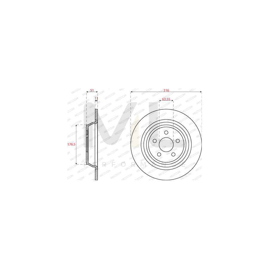 Ferodo DDF2821C Brake Disc Solid  - Pair