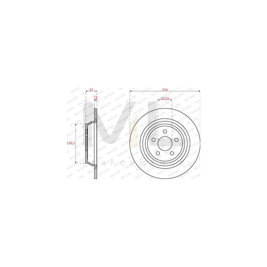 Ferodo DDF2821C Brake Disc Solid  - Pair
