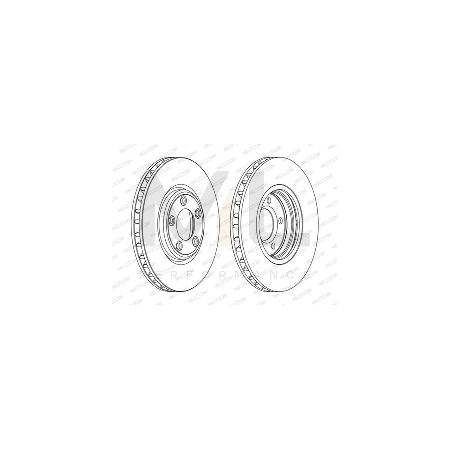 Ferodo Premier DDF1107C Brake Disc Vented, Coated, Without Bolts/Screws  - Pair