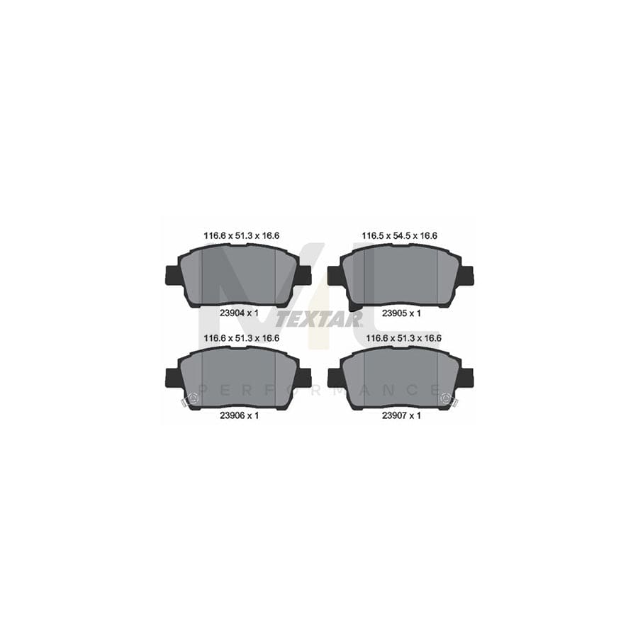 TEXTAR 2390401 Brake pad set with acoustic wear warning