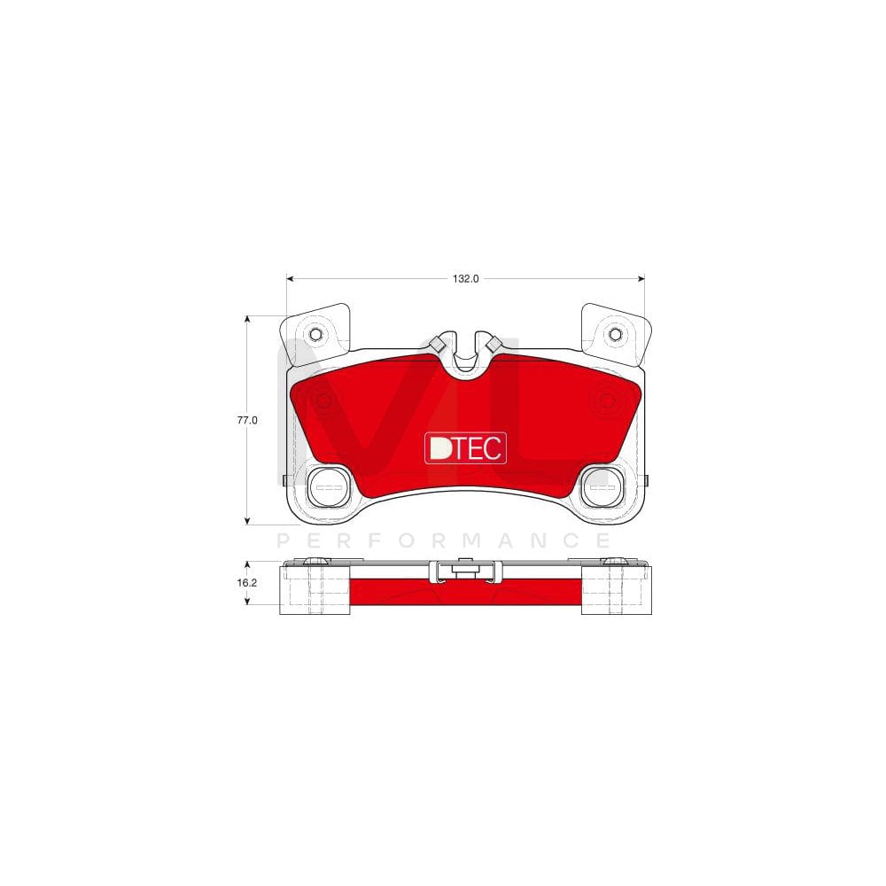 TRW Dtec Cotec Gdb1775Dte Brake Pad Set Prepared For Wear Indicator