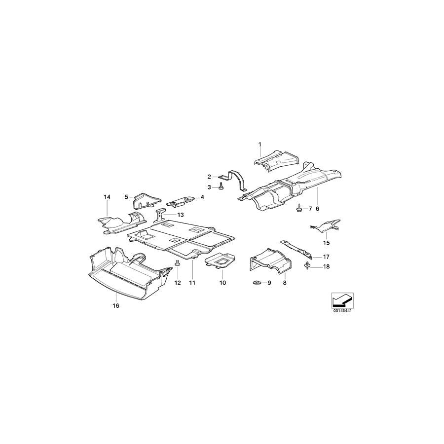 Genuine BMW 51488146551 E36 Tunnel Heat Resistant Plate (Inc. 318ti, 316g & 316i 1.9)