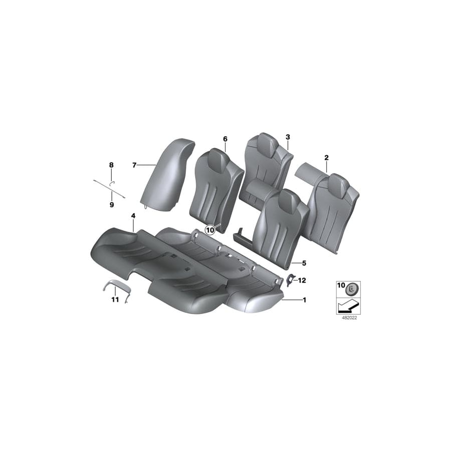 Genuine BMW 52207400012 Side Finisher, Leather, Right COGNAC/SCHW. (Inc. 640d, 650iX 4.0 & 650i)